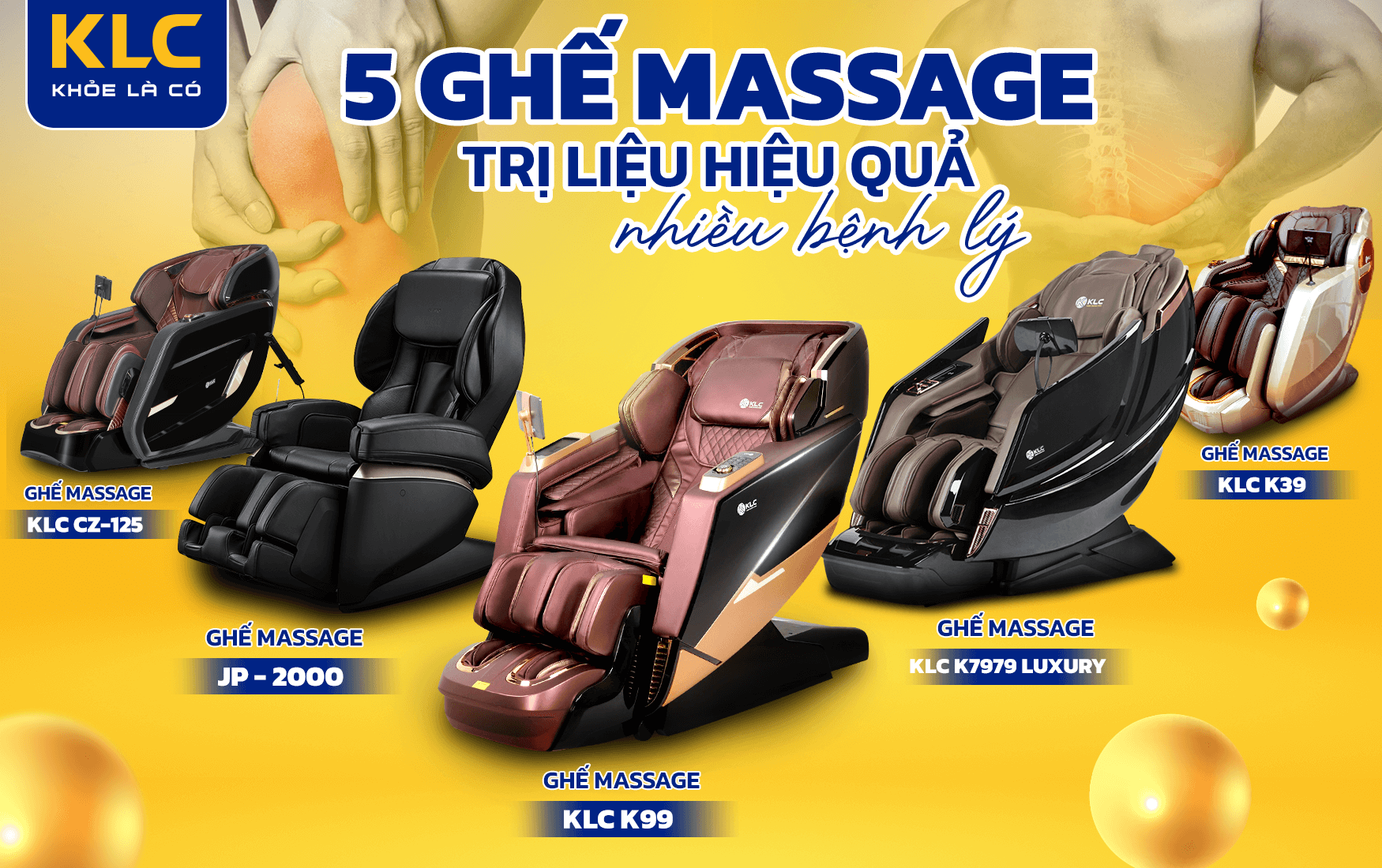 Top 5 mẫu ghế massage trị liệu hiệu quả cho nhiều bệnh lý