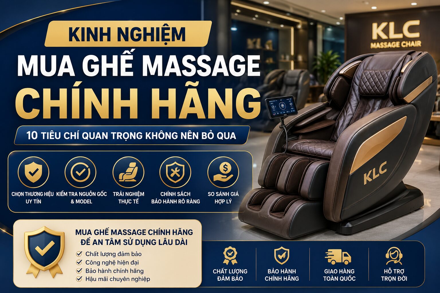 Kinh Nghiệm Mua Ghế Massage Chính Hãng: 10 Tiêu Chí Quan Trọng Không Nên Bỏ Qua